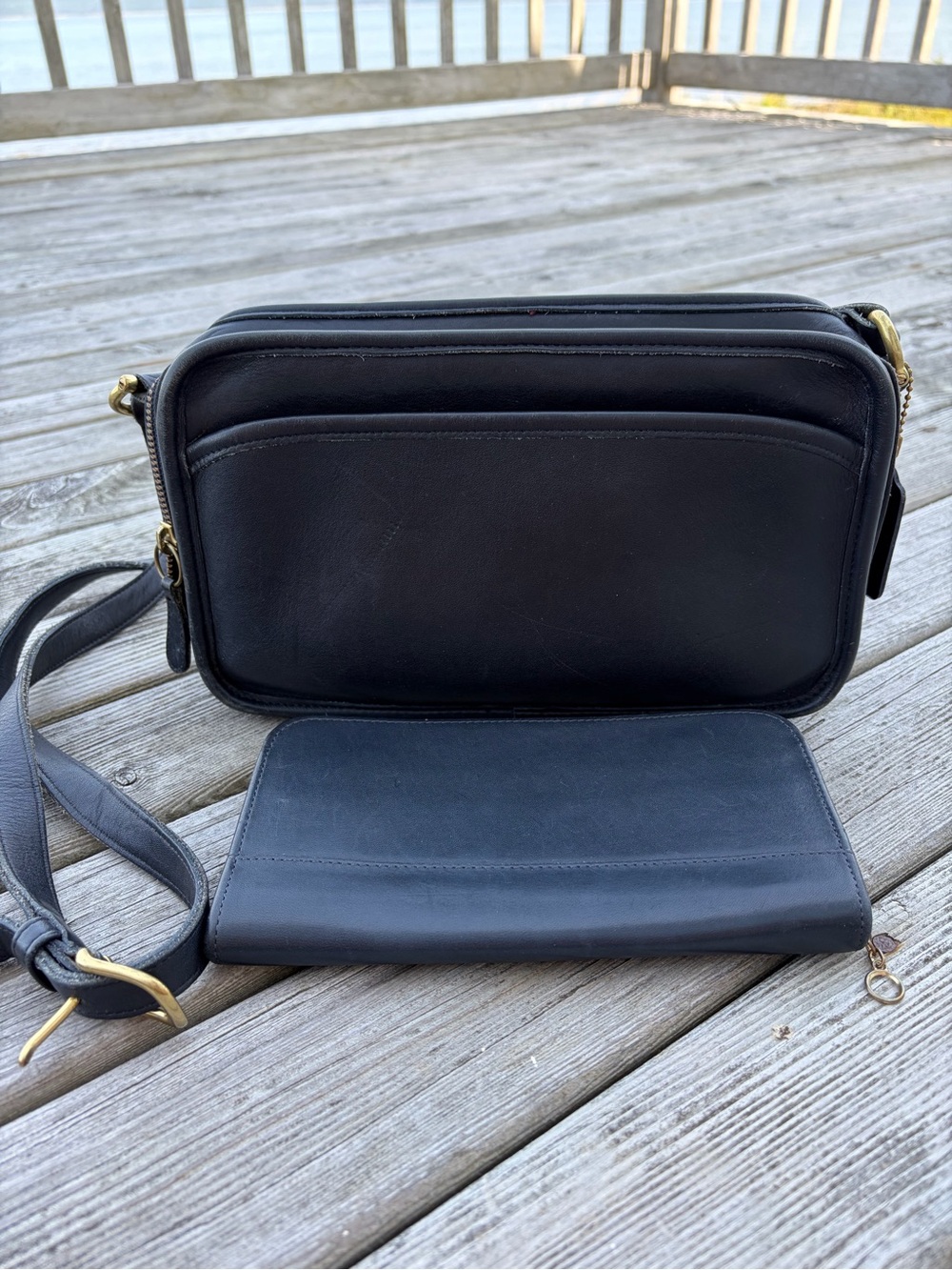 Vintage Coach Multi Zip Swingpack ( 9974) + matching wallet